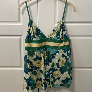 Susana Monaco silk floral camisole banded waistband size 4